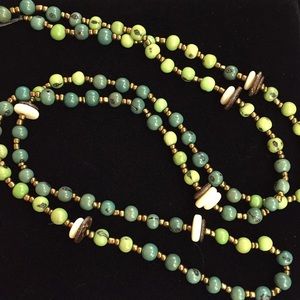 Chico’s Blue & Green Long Necklace - NWOT